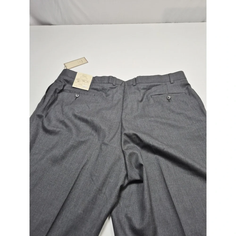 Peerless Couture International Suit Pants Men's 44x36 Gray Wool Dress Unhemmed